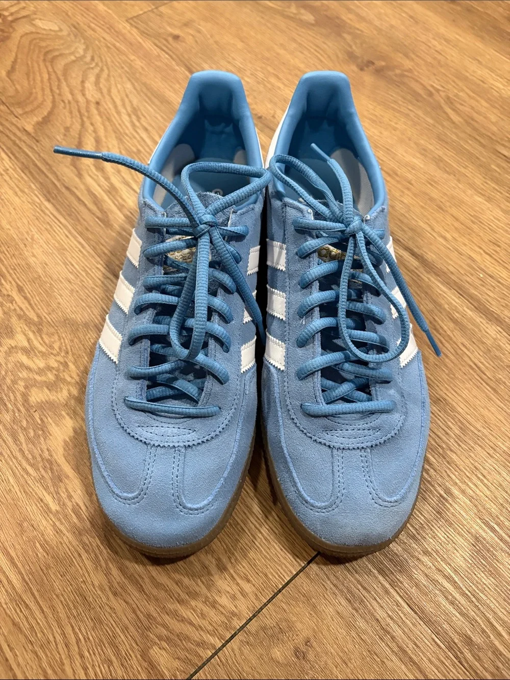 adidas Light Blue Suede Spezial Sneaker with White Stripes